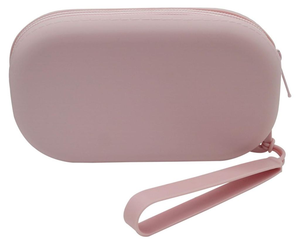 Ovale Silikon-Kosmetiktasche, wasserdicht, tragbar, mit Reißverschluss, ideal für Reiseutensilien wie Kosmetikartikel, Lippenstifte, Schlüssel u...