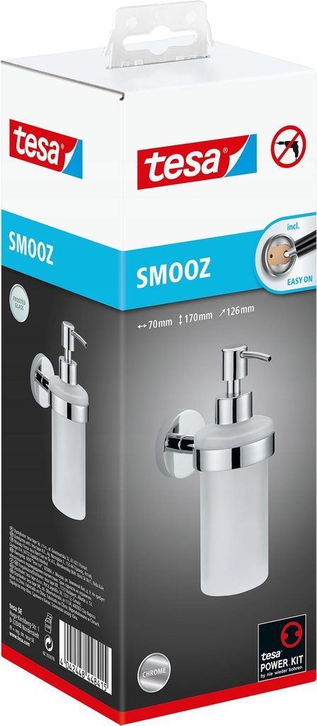 tesa Seifenspender SMOOZ satiniertes Glas Füllmenge 200 ml