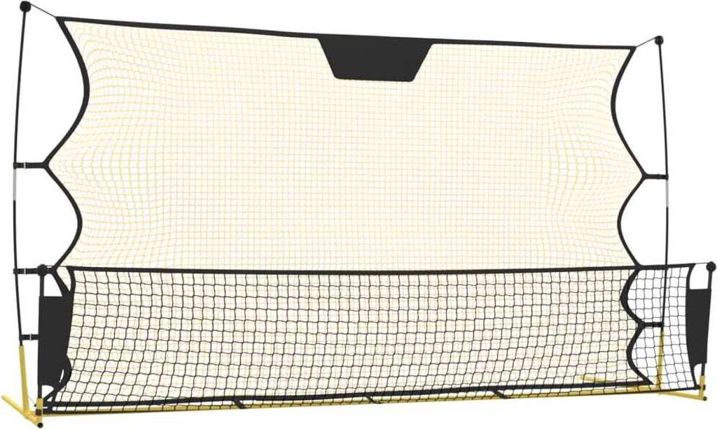 vidaXL Rimbalzo da calcio nero e giallo 183x85x120 cm in Immagine del prodotto 