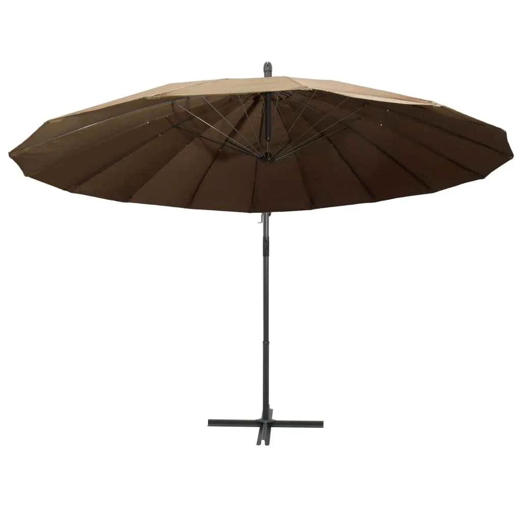 Parasol droit 3 mètres taupe avec mât en aluminium par The Living Store
