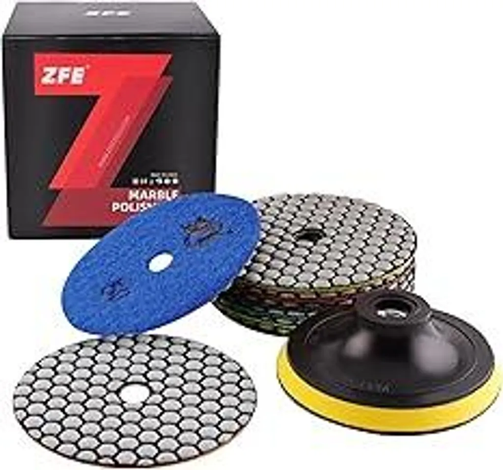 ZFE Tamponi Lucidatura Marmo Fai-da-Te - Set 9 Dischi Diamantati Secco