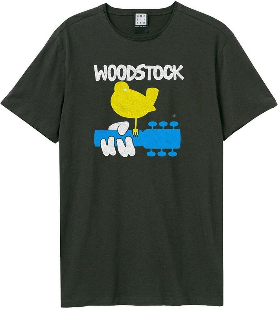 Amplified - "Peace and Love" T-Shirt für Herren/Damen Uni GD1583 (M) (Holzkohle)