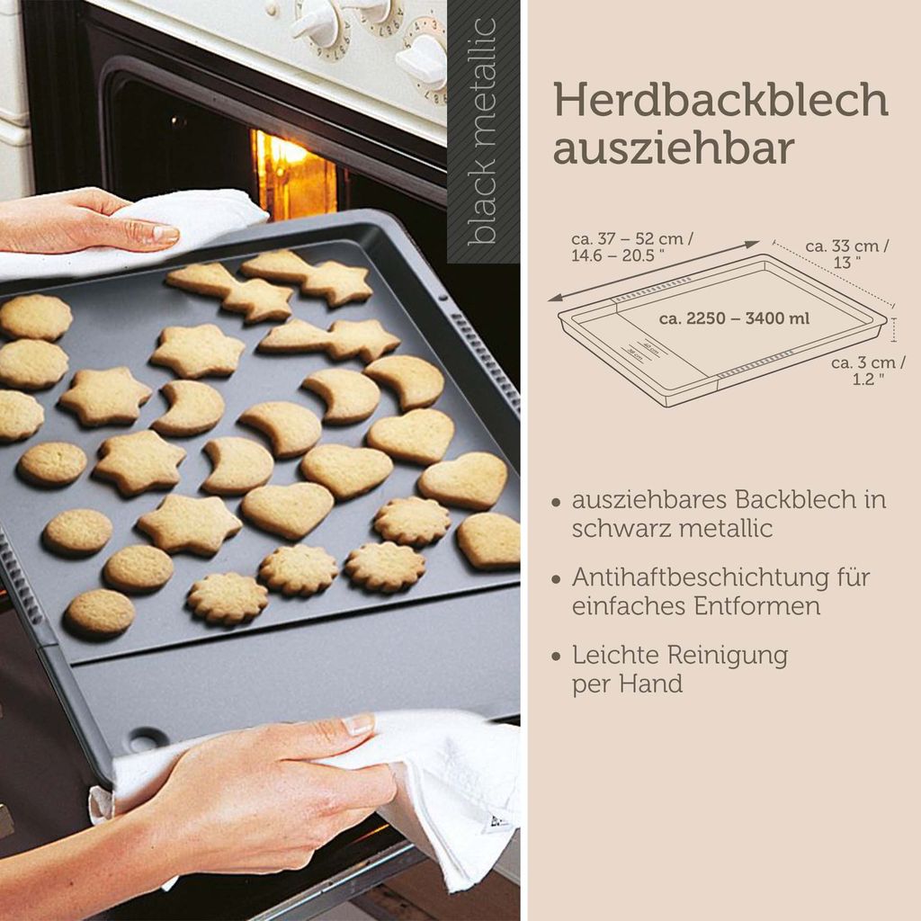 Zenker Universal-Backblech 37-52 cm BLACK METALLIC