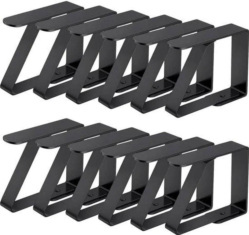 Finies les Nappes qui Glissent ! Pinces à Nappe VIKY Noires en Inox x12