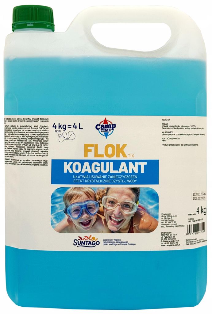 Flockante liquido per piscina 4 L – Coagulante contro Immagine del prodotto 