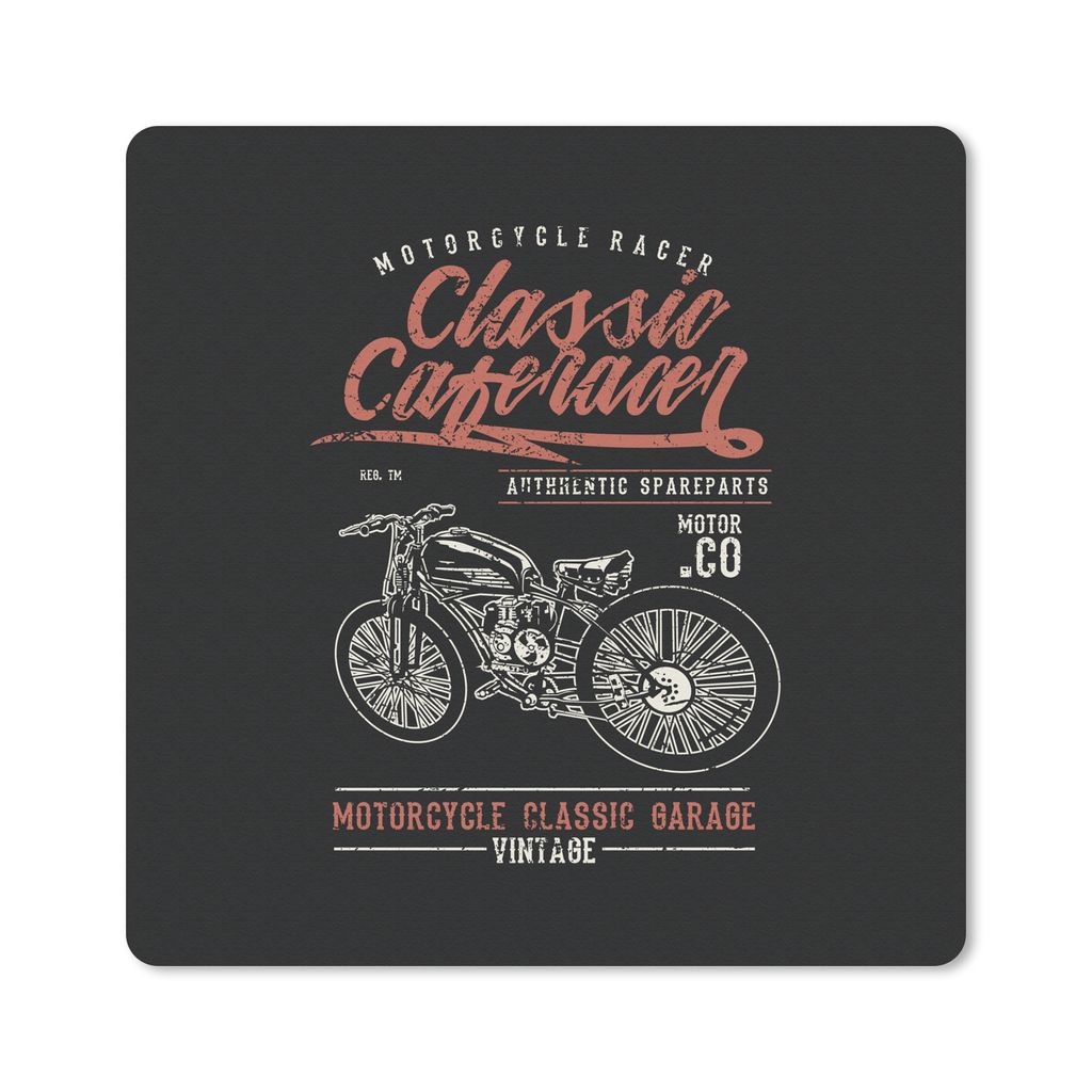 MuchoWow Mauspad Mousepad Mancave - Motor - Retro - Zitate 20x20 cm - Mousepads - Maus Mat - Pad - Mausunterlage - Desk Mat - Bureauartikeln