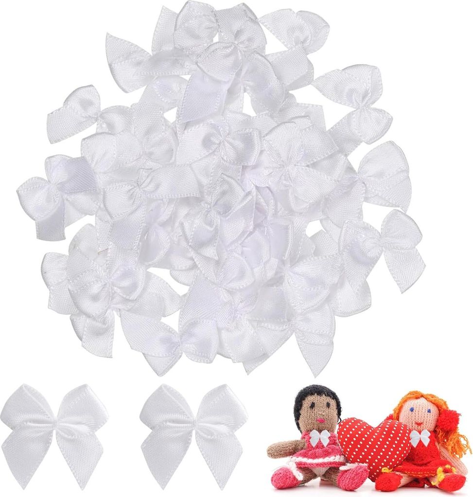 Mini-Stoffschleifen für Handarbeiten und Haaraccessoires - Set von 100 Stück