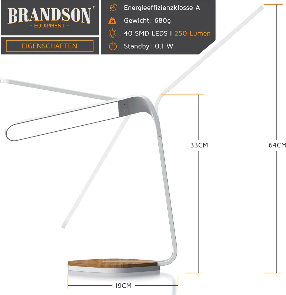 Lampe de bureau tactile 3 températures de couleur et 5 modes d'intensité