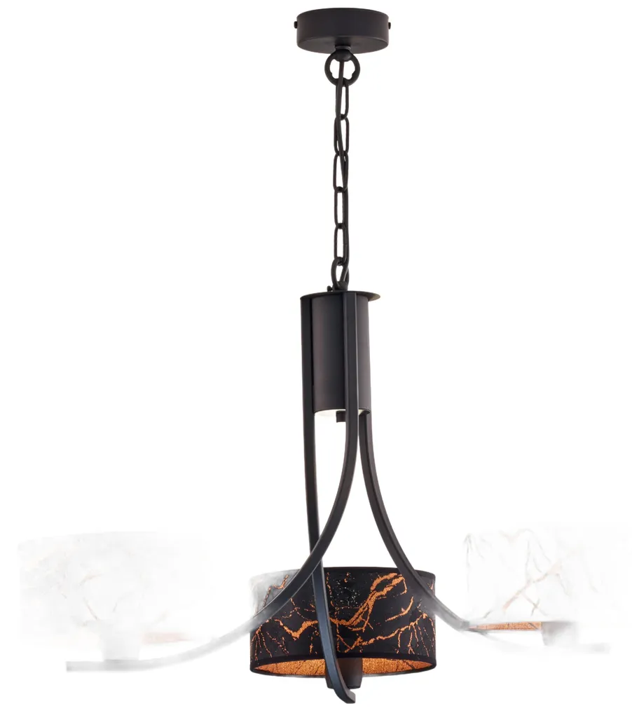 Suspension ARTHUR Jupiter Noir et Cuivre 3xE27 Métal 71x65x65 cm IP20