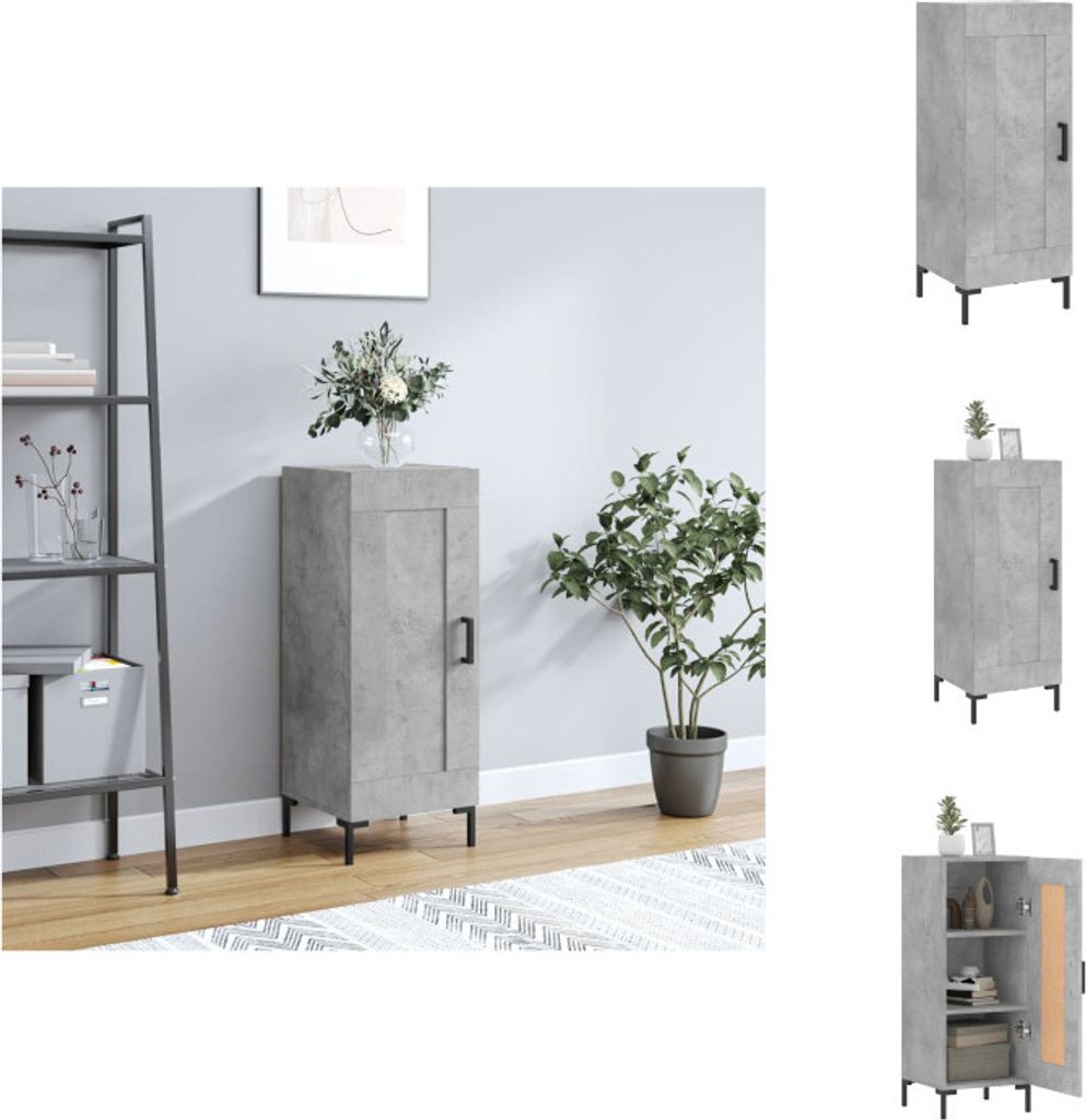 vidaXL Sideboard Betongrau 34,5x34x90 cm Holzwerkstoff - Sideboards