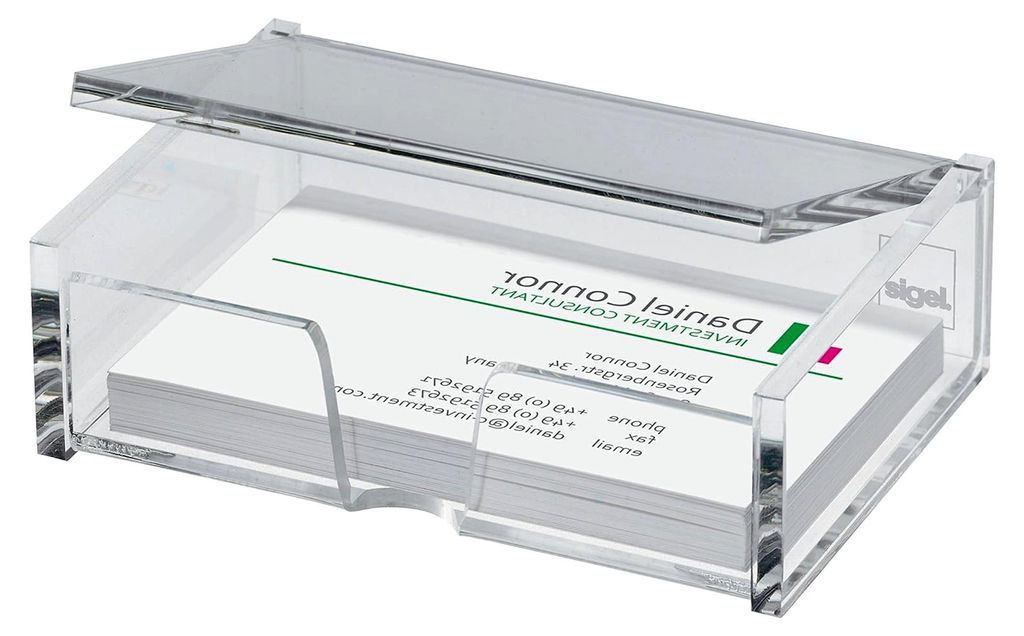 Visitenkarten-Box für 80 Karten aus glasklarem Acryl