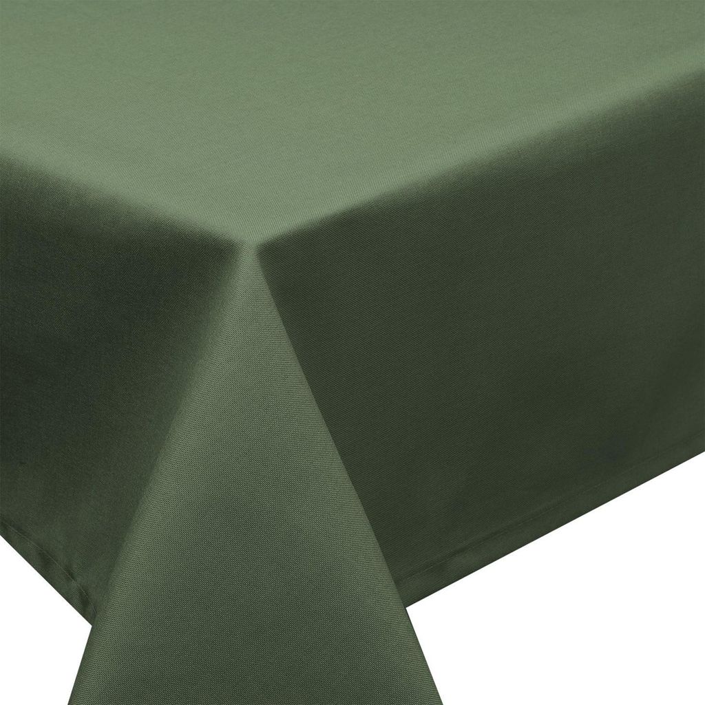 Leinen Tischdecke 140 cm rund dunkelgrün Produktbild 