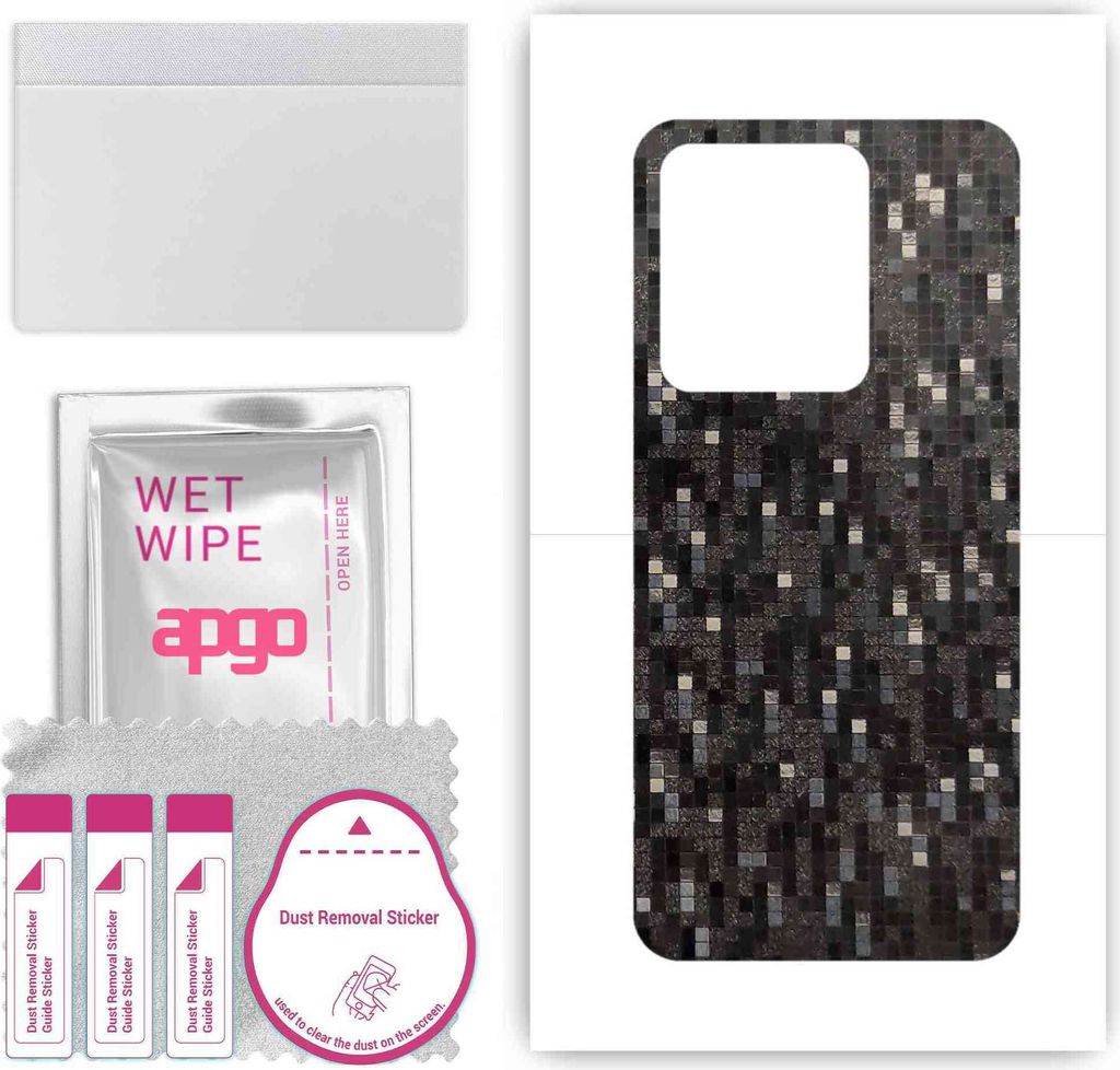 apgo Rückseite Schutzfolie, Skin, kompatibel mit Vivo V25 5G, Hinten Displayschutzfolie aus Vinylfolie, kratzfest, einfache Montage - Carbon Black...