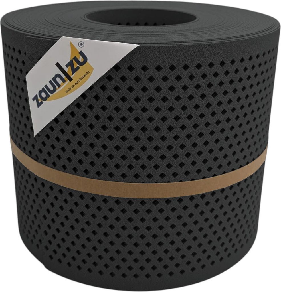 Doppelstab Sichtschutz zaun|zu PREMIUM gelocht DIAMANT Streifen PP Zaunblende Anthrazit 26m