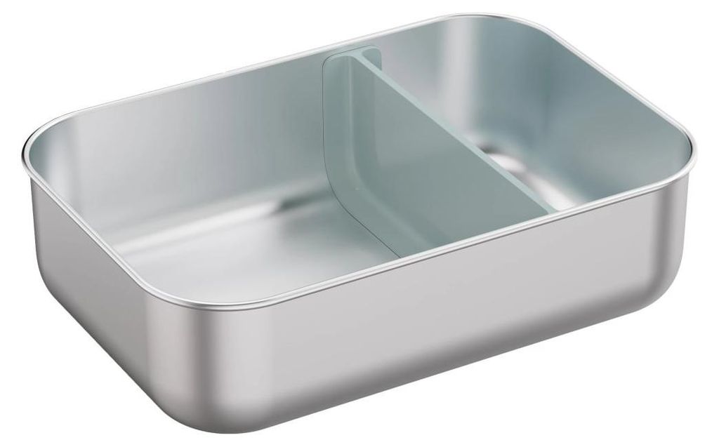 BergHOFF LEO - Lunchbox mit Deckel - Brotdose - aus Edelstahl - Spülmaschinenfest - für Mikrowelle geeignet - 21,5 x 15,5 x 6,3 cm