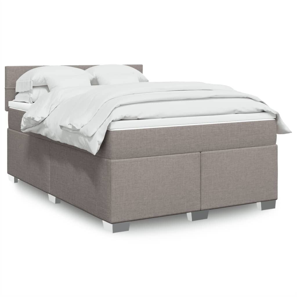 Maison Exclusive - Boxspringbett mit Matratze Taupe 140x190 cm Stoff