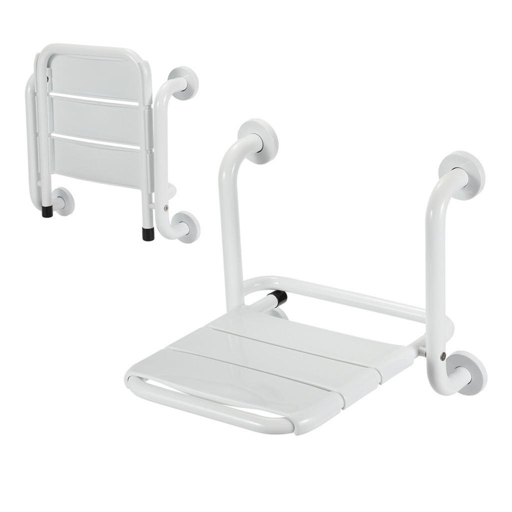 Jopassy Duschklappsitz Faltender Duschsitz Duschstuhl Edelstahl 304 ABS 35x32.5cm Duschsitz Klappbar