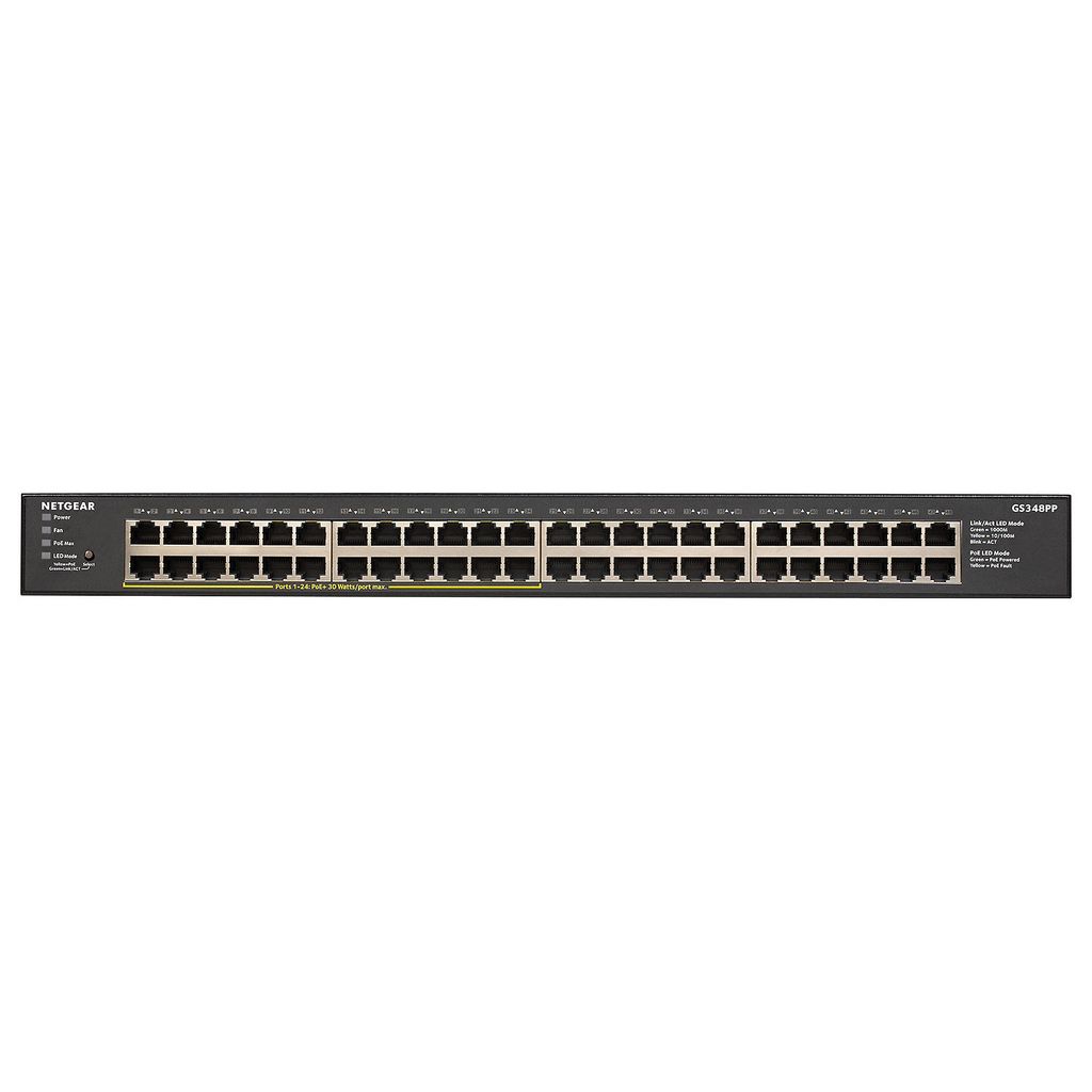 NETGEAR GS348PP, Nie zarządzany, Gigabit Ethernet Zdjęcie produktu 