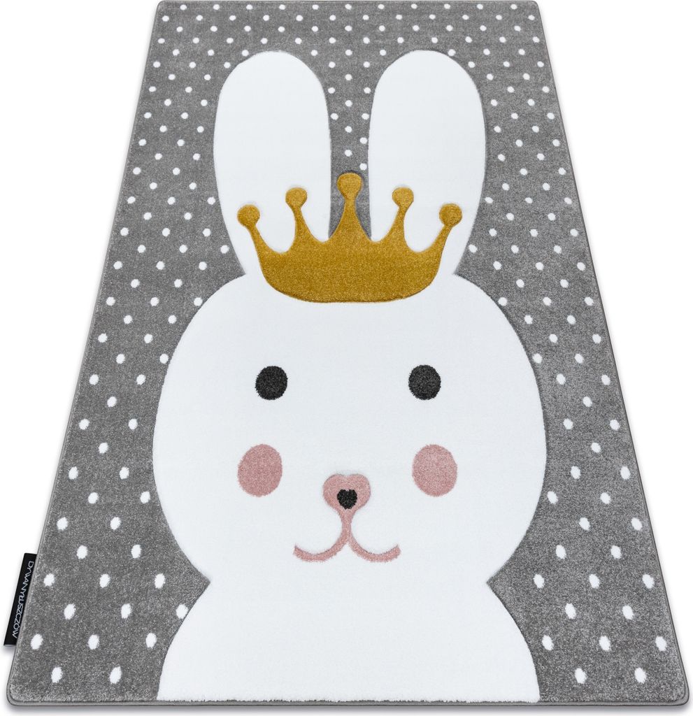 Kinderteppich PETIT BUNNY HASE grau Grau 140x190 cm
