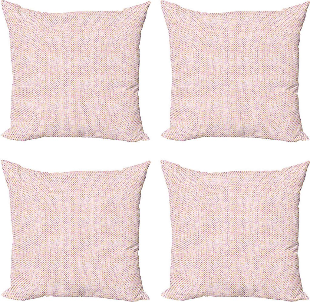 ABAKUHAUS Geometrisch Kissenbezug Set (4 Stück), Grunge Dreieck Retro, Moderner Doppelseitiger Digitaldruck, 50 cm x 50 cm, Mehrfarbig