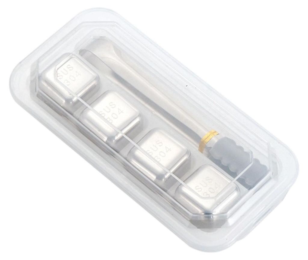 Edelstahl-Eiswürfel-Set mit Clips, wiederverwendbare Getränkekühler, Schnellgefrier-Metall-Kühlsteine für Whisky, Bier und Cocktails