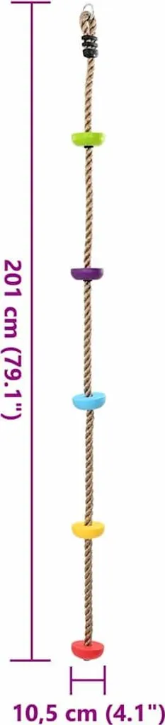 Corde d'escalade 10,5mm multicolore résistante en polyester 201cm de long - 7