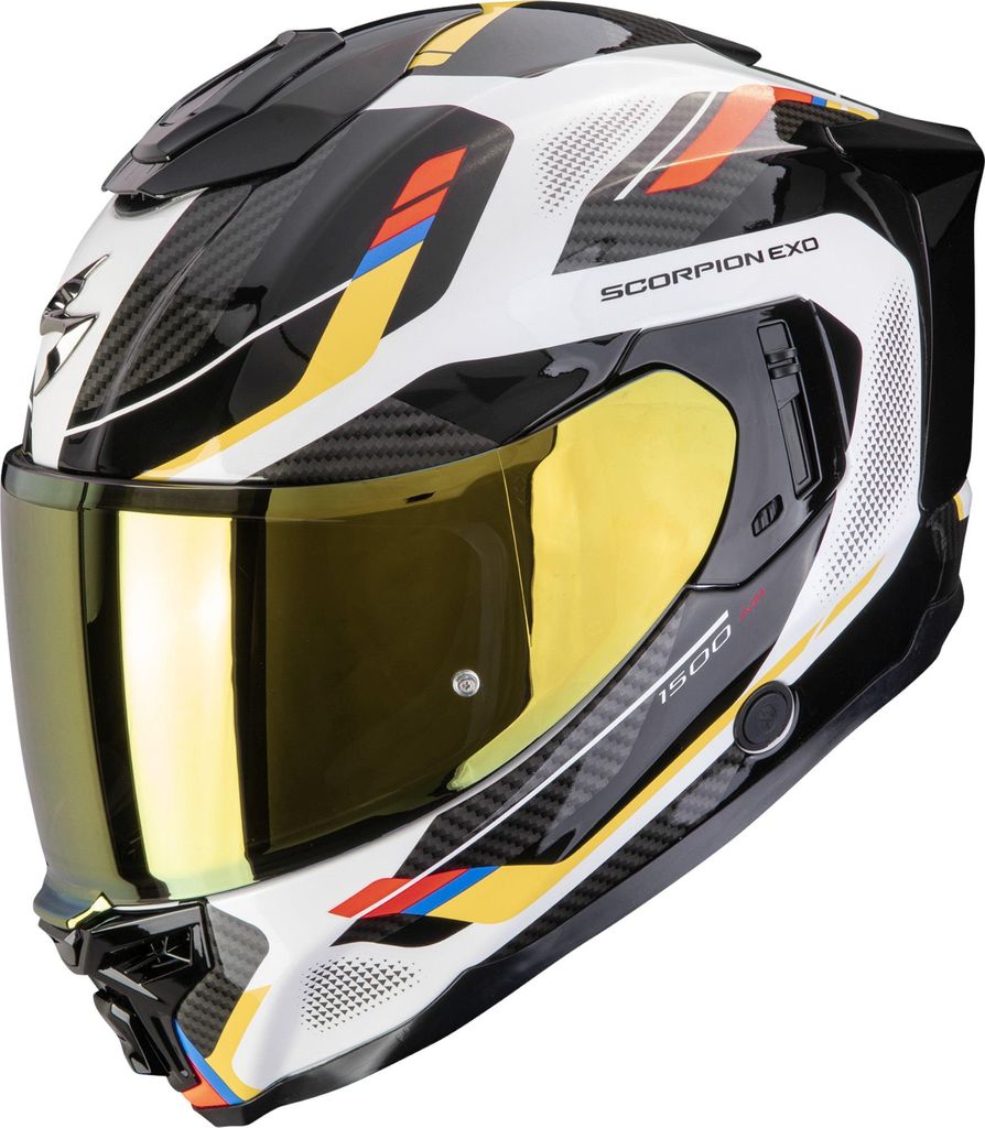 Scorpion Exo-1500 Air Sleek Helm, schwarz/weiß/gelb, XL (61/62)