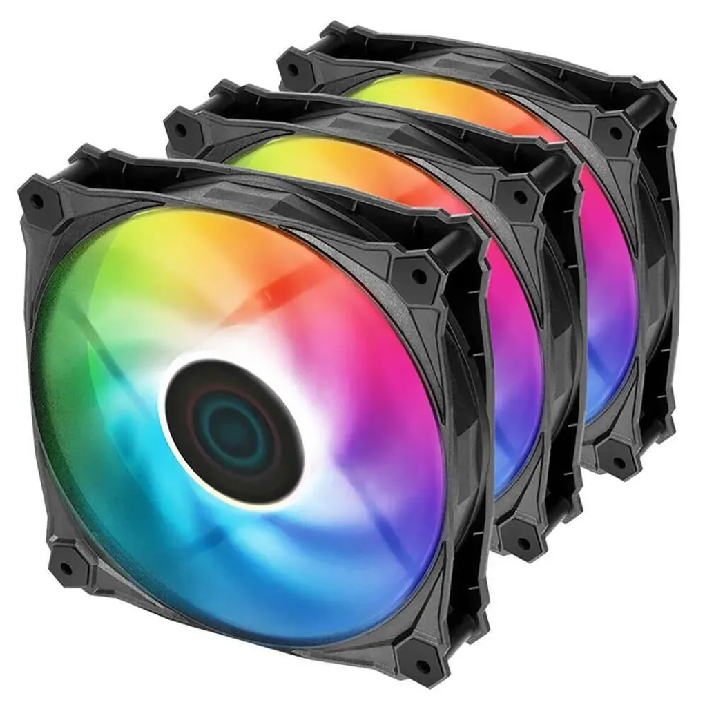 Ventilateur PC gaming pour refroidissement boîtier IceGALE ARGB 120mm Pack3