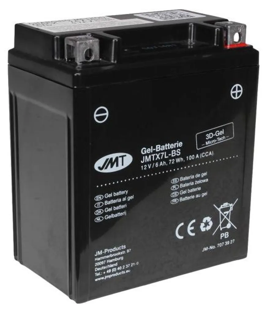 Fini les Pannes de Batterie avec la JMT YTX7L-BS Gel 12V 6Ah 100A Moto