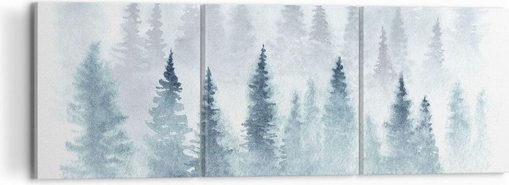 Bild auf Leinwand - Leinwandbild - Bäume Wald Natur - 120x40cm - Wand Bild - Wanddeko - Wandbilder - Leinwanddruck - Bilder - Kunstdruck - Wanddek...