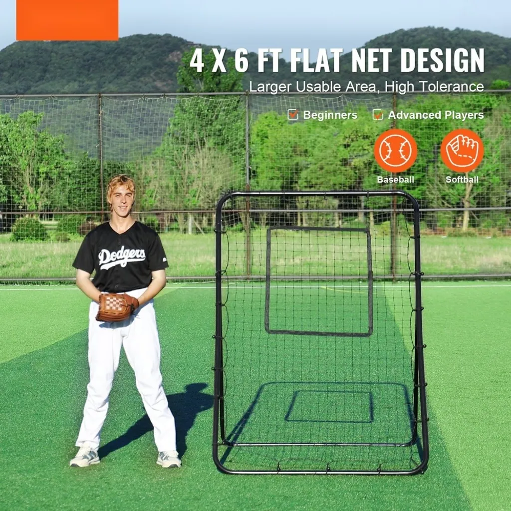 Filet de rebond baseball softball 1,2x1,8m pitchback pour entraînement