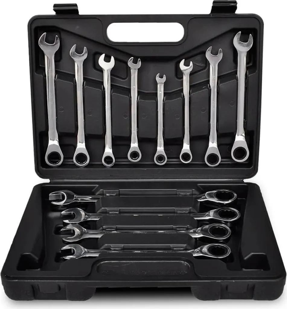 Coffret de clés mixtes à cliquet VidaXL de 8 à 19 mm pour bricolage