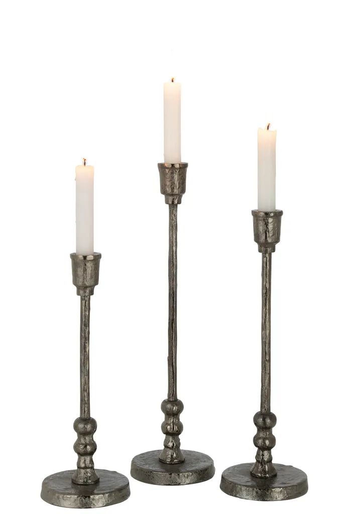 J-Line Set de 3 Chandeliers Becca en Aluminium Noir Design Moderne