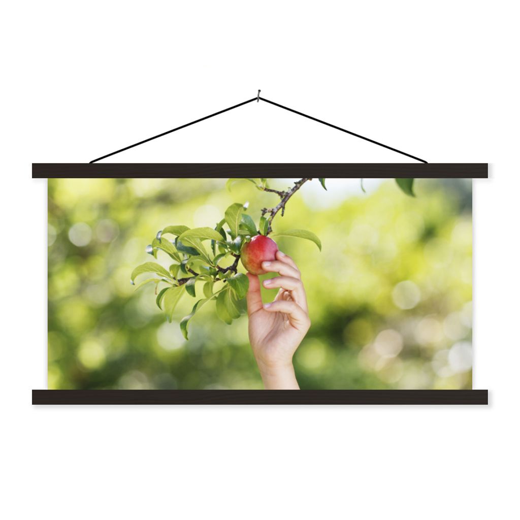 MuchoWow Textilposter Obstbäume - Gemüsegarten - Apfel 60x30 cm mit schwarzem Rahmen - Textilien