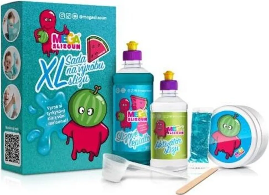 Kit Slime XL turquoise pour enfant, baril géant de pâte gluante créative