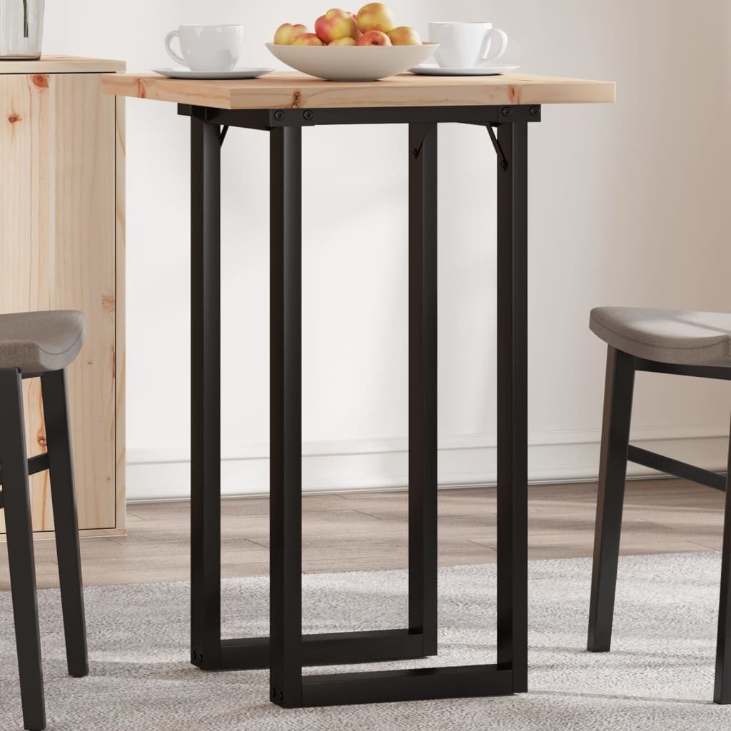 Maison Exclusive - Esstisch O-Gestell 50x50x75,5 cm Massivholz Kiefer & Stahl