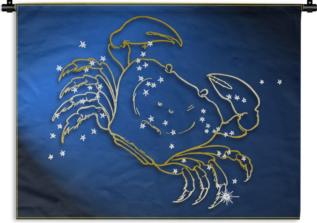 MuchoWow Wandteppich Wandbehang Sternbild - Krebs - Sterne 90x67.5 cm Tapisserie Dekoration Wandtuch - Fototeppich - Wand-Skulpturen