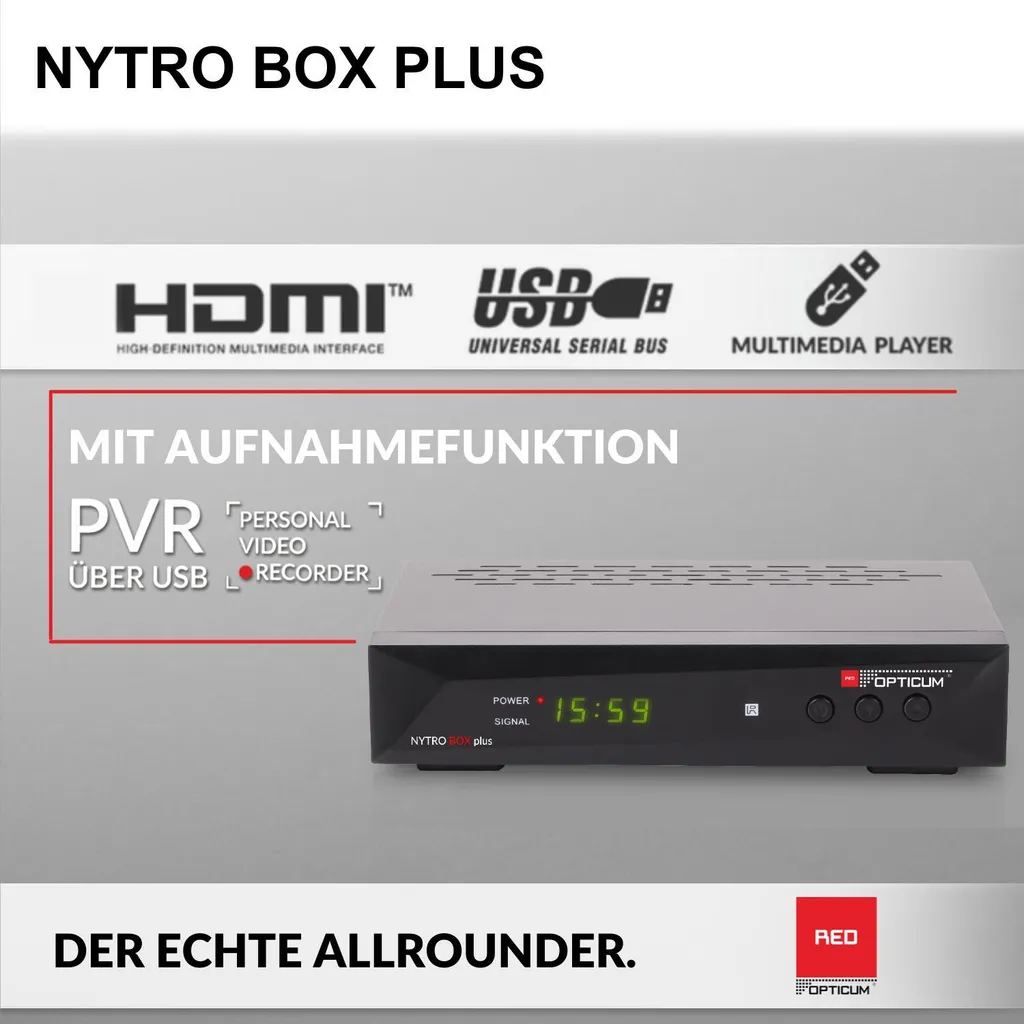 Décodeur DVB-T2 HEVC H.265 Opticum Nytro Box Plus avec Audio Dolby - 9
