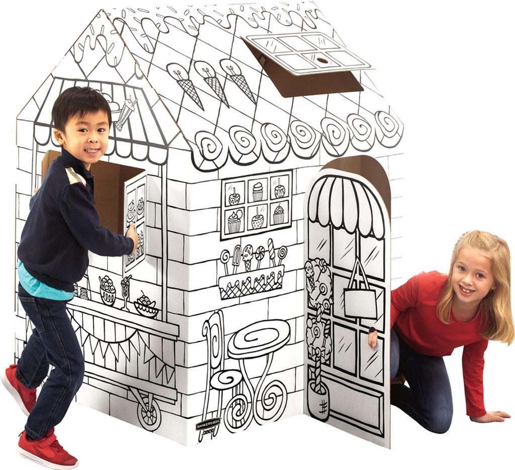 Fellowes Spielhaus Candy Shop / Restaurant aus Wellpappe