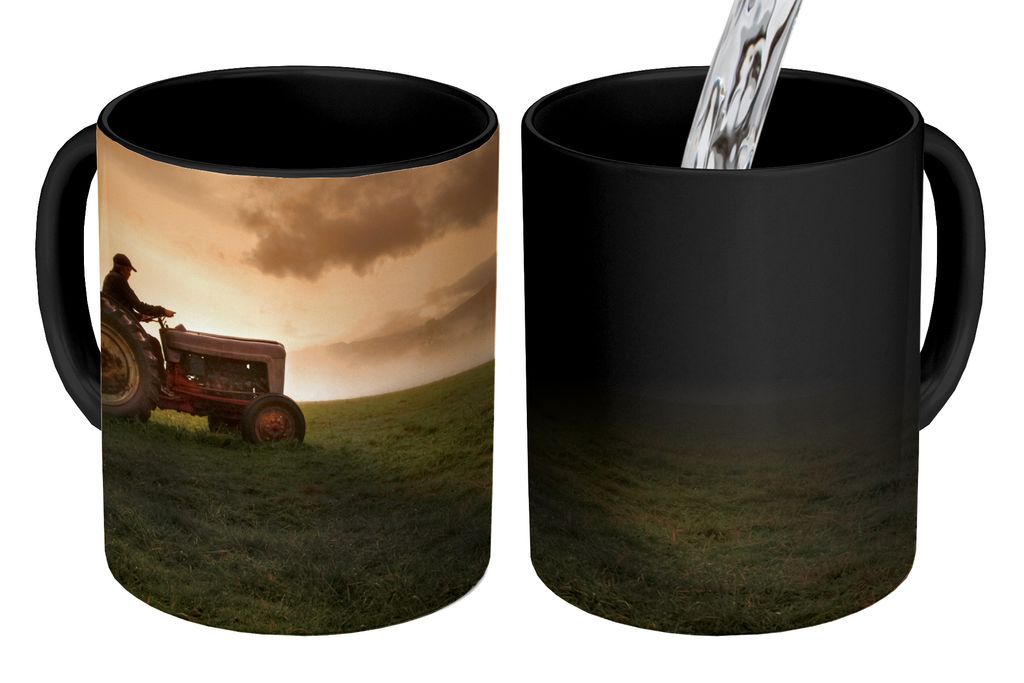 KitchenYeah Zauber Tasse Zaubertasse Magic Traktor - Landwirt - Nebel 350 ml Farbwechsel Becher Geschenk Geschenkidee - Magic-Tasse - Fototasse -...