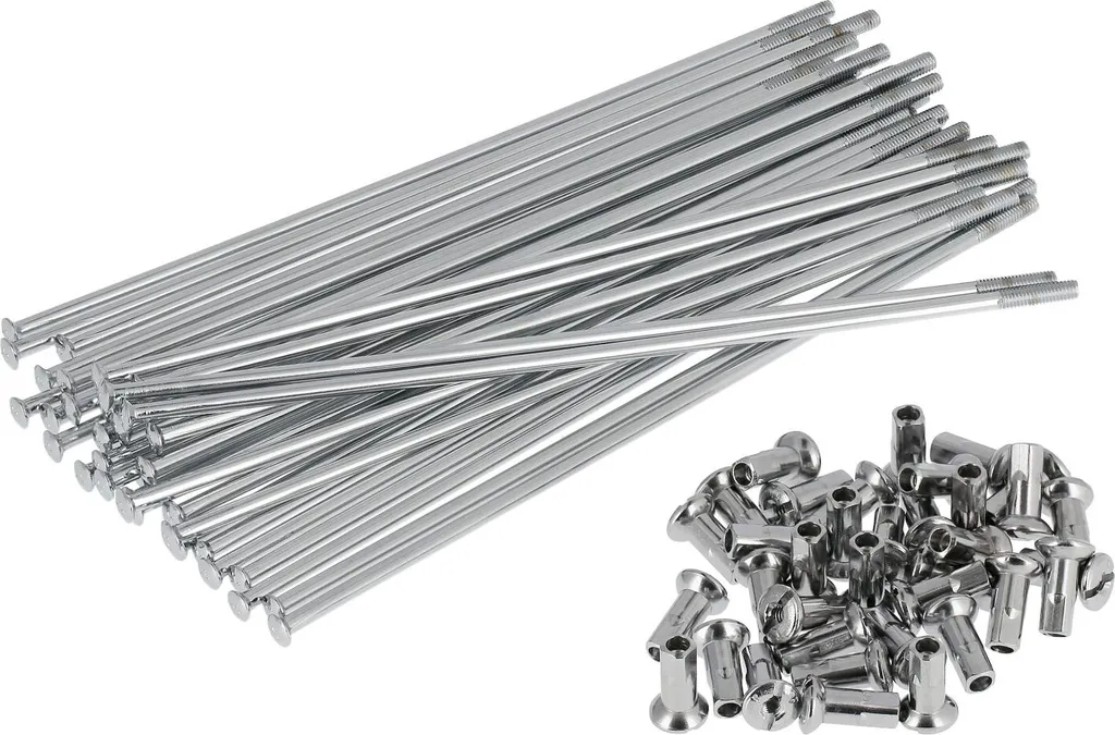 Jeu de rayons de roue moto 180mm chrome M4 MZ ETZ 125 150 250 251 et TS