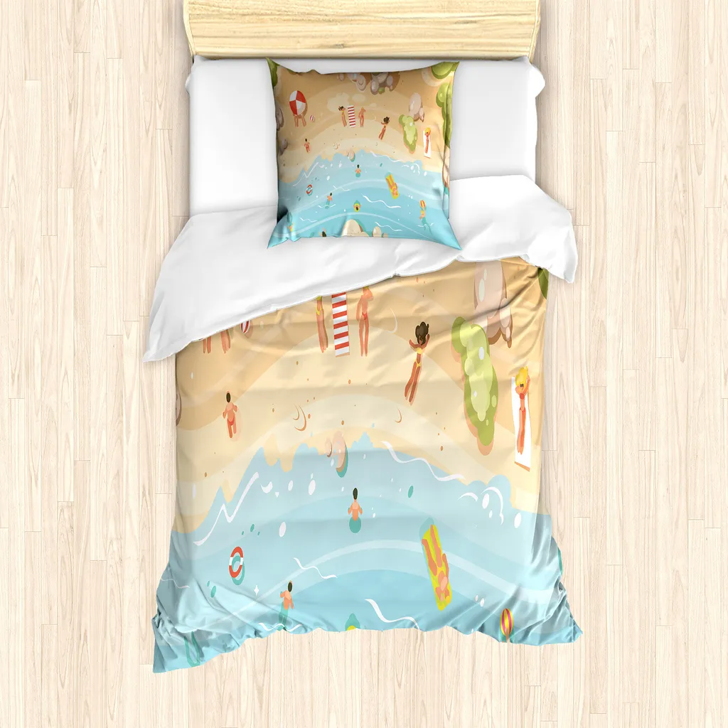 Copripiumino Singolo Grafico ABAKUHAUS Multicolore 135x200 Federa