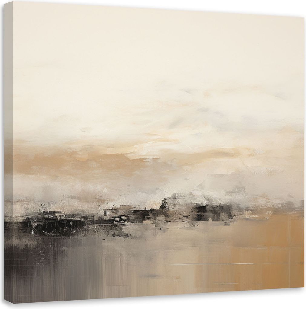Leinwandbild Loft Abstrakt Beige 30x30 Feeby Beige bild für die wand bereit zum aufhängen