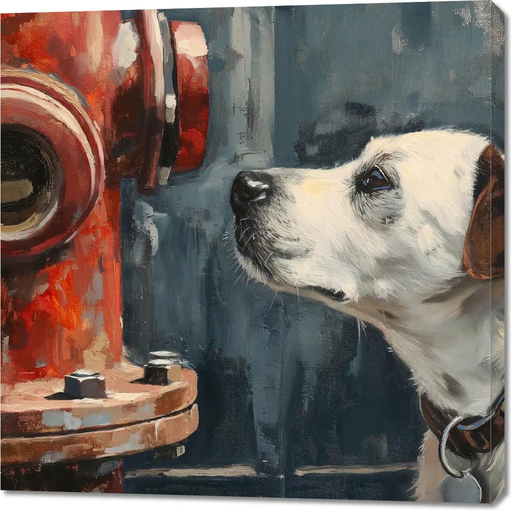 Quadro 100x100 cm Amico vicino all'idrante | Arredo Moderno Tela Canvas