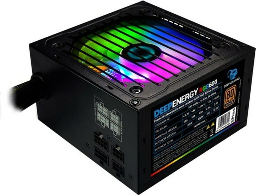 Stromquelle CoolBox DG-PWS600-MRBZ ATX 600W RGB Schwarz Ø 12 cm x 1
