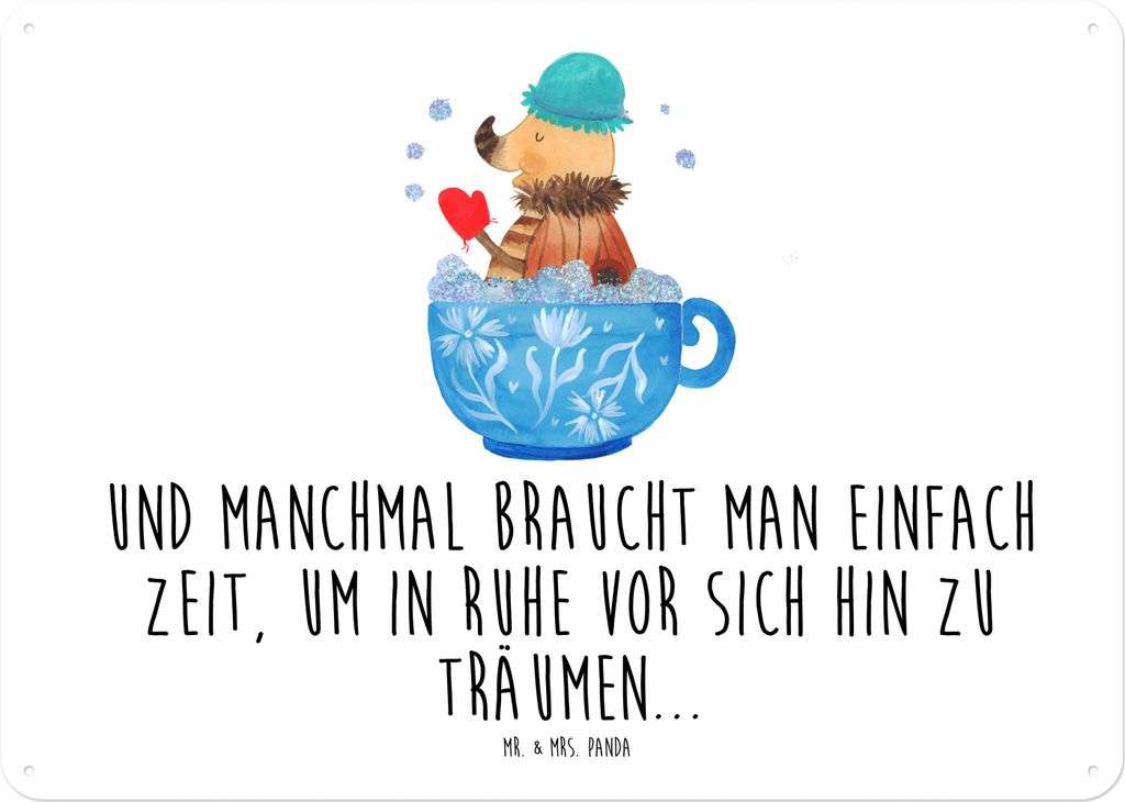 Mr. & Mrs. Panda Metallbild Nachtfalter Schaumbad DIN A4 - Weiß - Geschenk, Zeitmanagement, Tasse, Bad, Türschild, Schild, WC, Baden, Retro Blech...
