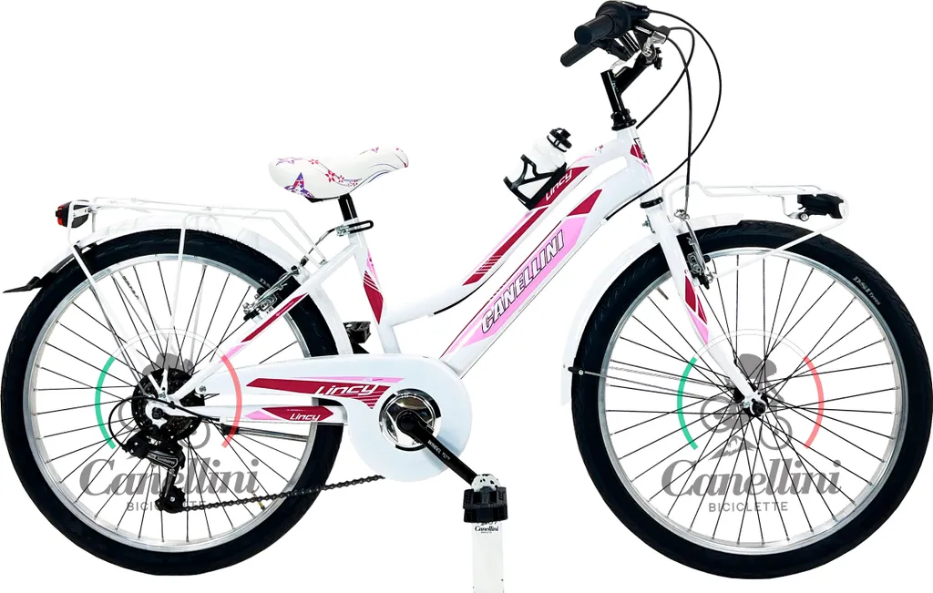 Canellini LINCY 24 : Vélo enfant robuste avec 6 vitesses et V-Brake