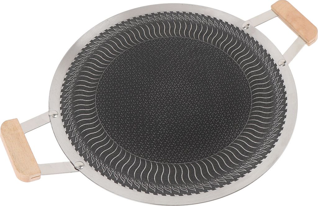 Koreanische BBQ Grillpfanne Edelstahl Gleichmäßige Wärmeverteilung Einfache Reinigung Mehrzweckeinsatz Outdoor Grillplatte 34cm / 13.39in