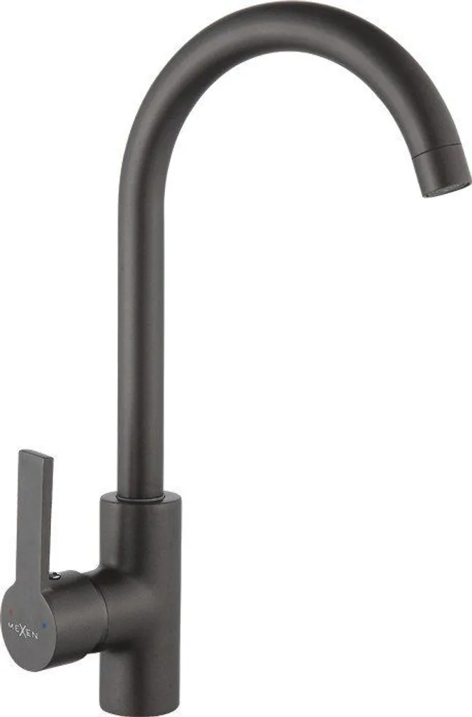 Robinet de cuisine mélangeur Ana noir mat pour évier - Style vintage