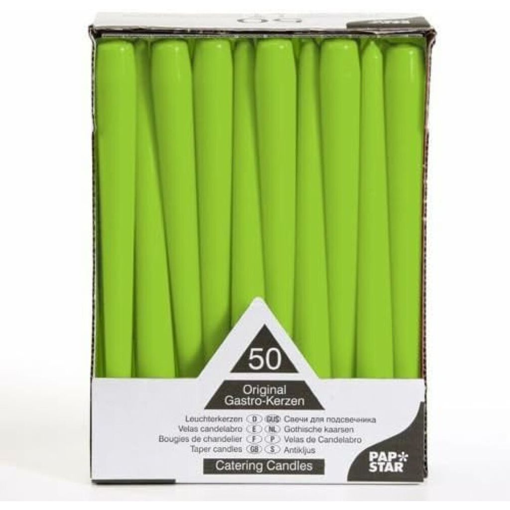 Papstar 81113 50 Candlesticks Diameter 2.2 X 25 Cm Lime Produktbild 